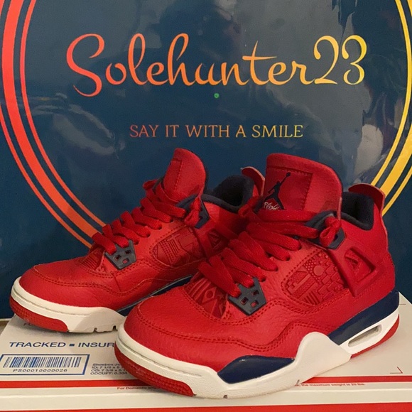 Air Jordan 4 retro FIBA. Sz 4Y - Picture 4 of 9